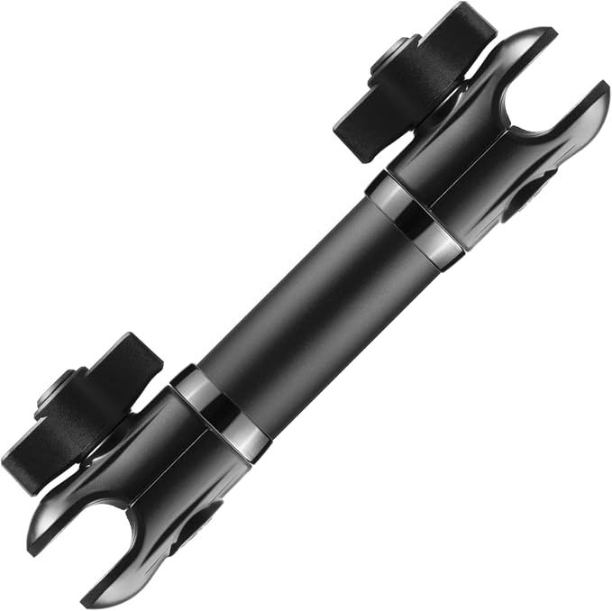Tackform 10 Long 20mm Ball and Socket Arm DuraLock 20 Series Aluminum Tube Arm | Dual 20mm Sockets and Optional Anti-Theft Knobs | Black