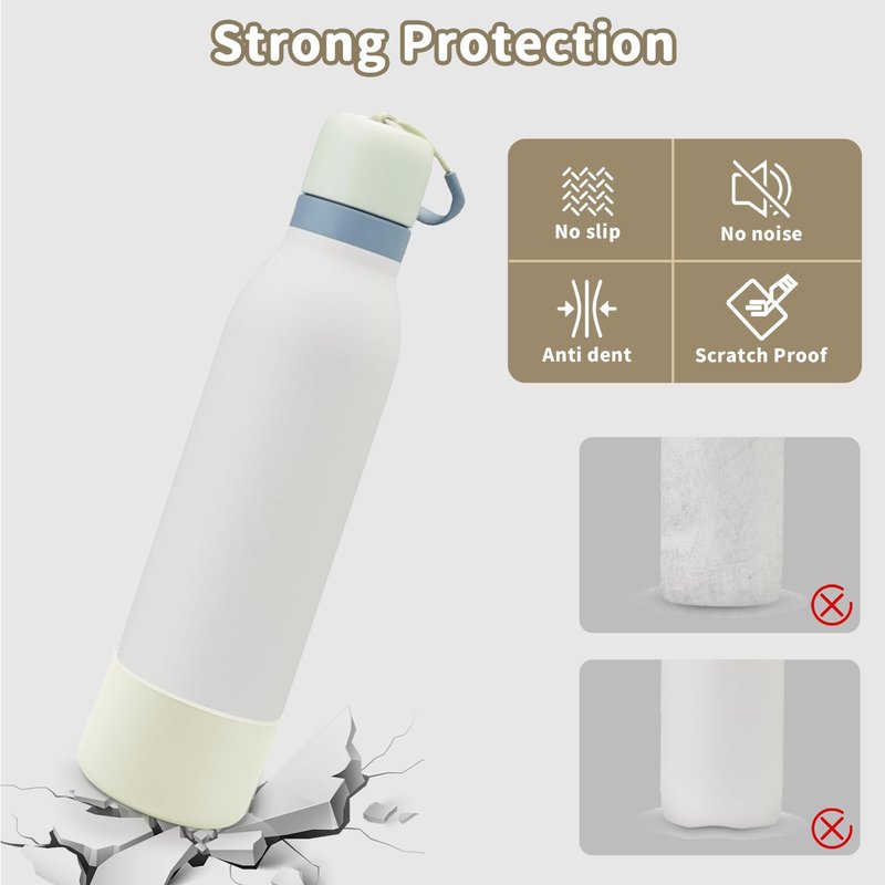 BKBY 2pcs Silicone Boot Compatible with Owala FreeSip Twist 24oz, Anti-Slip & Anti-Scratches Protective Sleeve Bottom Cover for Owalaa FreeSip Twist Water Bottle (Iced Breeze)