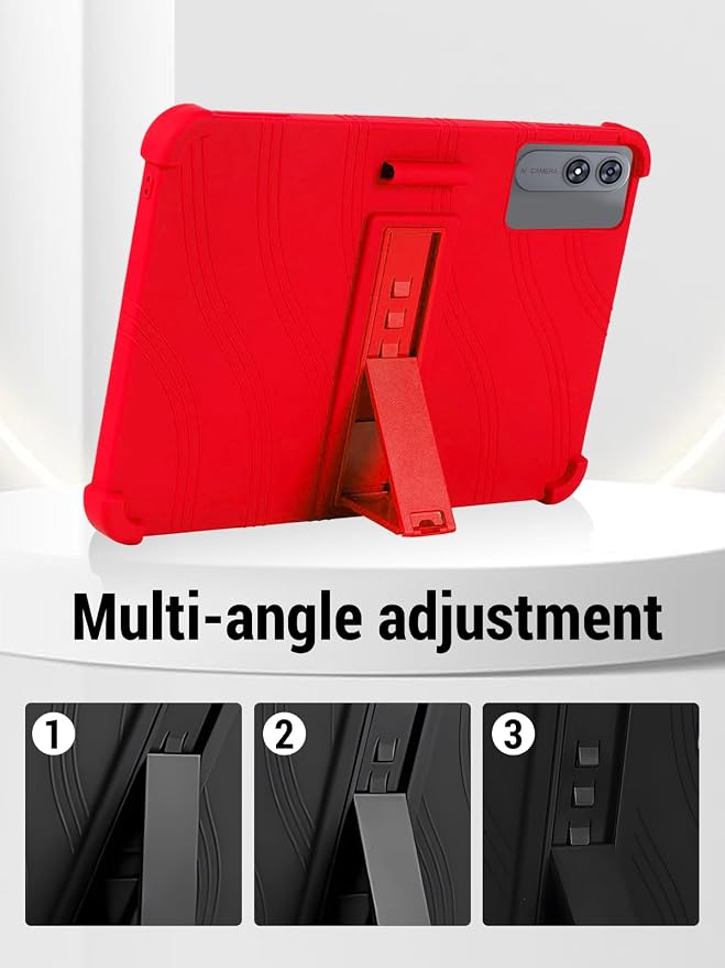 for TABWEE T60 Pro (13.4 Inch) Android 16 Tablet Protective case Shockproof Lightweight Silicone Protective Cover with Stand Child-Friendly Protection Easy to Clean Design Black.