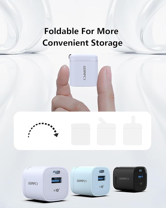 GT II 45W USB-C USB-A Charger Compact and Foldable Supports PPS Fast Charging with USB-C Cable Compatible Galaxy S25/S24/S23/Z FoldiPhone 16/15 SeriesiPad (45W 2Pack Black)