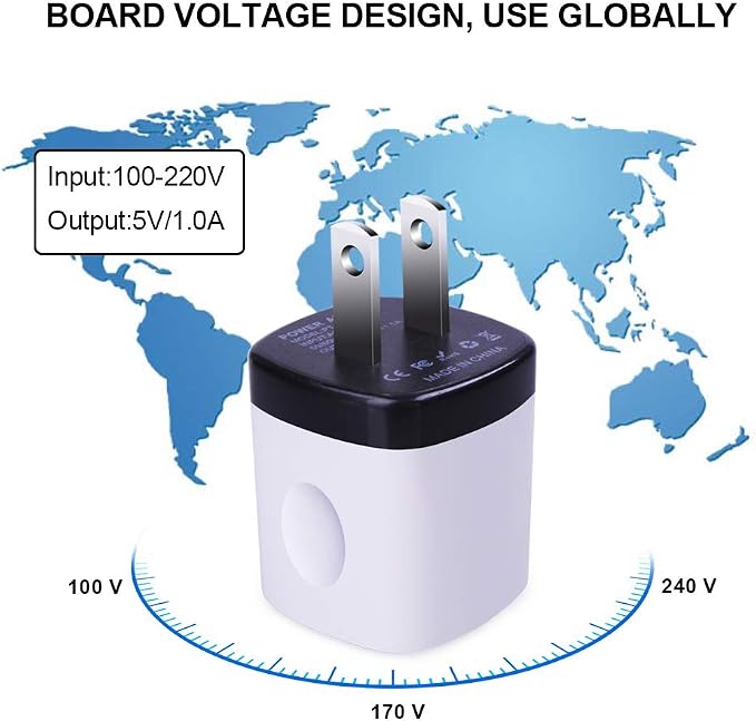 Wall Adapter 10 PackUorMe 1A 5V Single Port Charger Power USB Plug Charging Cube Block Box Compatible iPhone 14 13 12 SE 11 Galaxy S23 Ultra S22 S21 FE S10e S9 A13 A03s A71 A51 Note20 Google 8A 7A