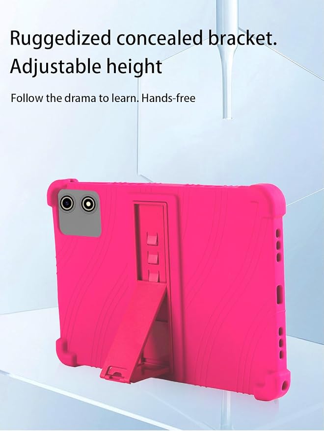 for YLEEBG P30 Android 15 Gaming Tablet10.1 2.5K Ultra Clear Display Tablet Model CaseUYRUREL Soft Silicone Adjustable Stand Cover Lightweight Kids FriendlyBlack.