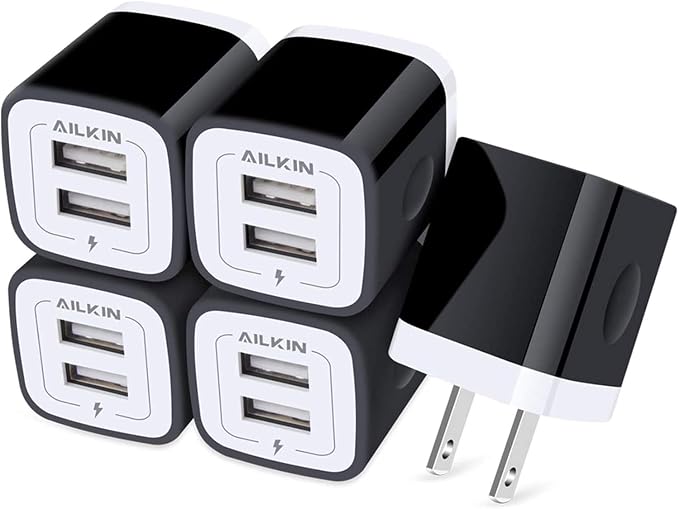 USB Wall Plug Multi USBA AC Power Charger Adapter USB-A Block Cube iPhone | iPad Samsung Google Pixel LG Camera Phones &amp Tablets Charge Multiple USB Plug Station Base