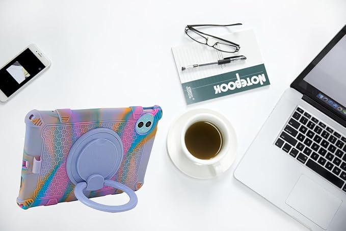 Tablet Case for Teclast P50 11 inch Soft Anti-Stress Silicone Case with 360° Rotate Stand/Pencil Holder/Shoulder Strap/Pen for Teclast P50 (Colorful Blue)