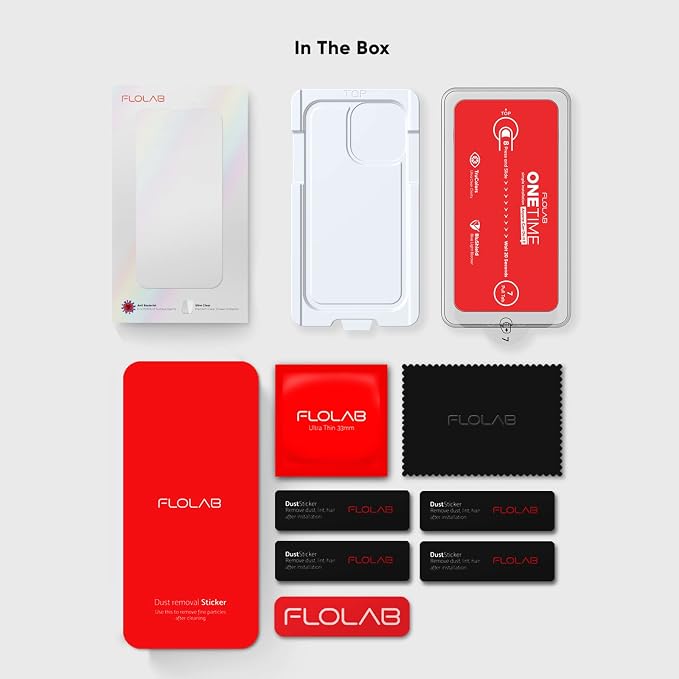 FLOLAB NanoArmour ONETIME Case Friendly for iPhone 14 Plus / 13 Pro Max Screen Protector the Best Tempered Glass - Durable Smooth as Butter Easy to Install Guaranteed. (Dust Free) Transparent
