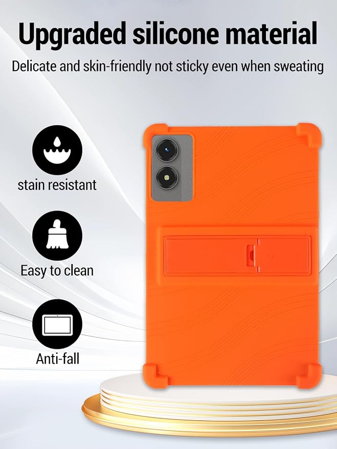 for TABWEE T50 (11 Inch) Android 16 Tablet Protective case ZBAGUG Shockproof Lightweight Silicone Protective Cover with Stand Child-Friendly Protection Easy to Clean Design Black.