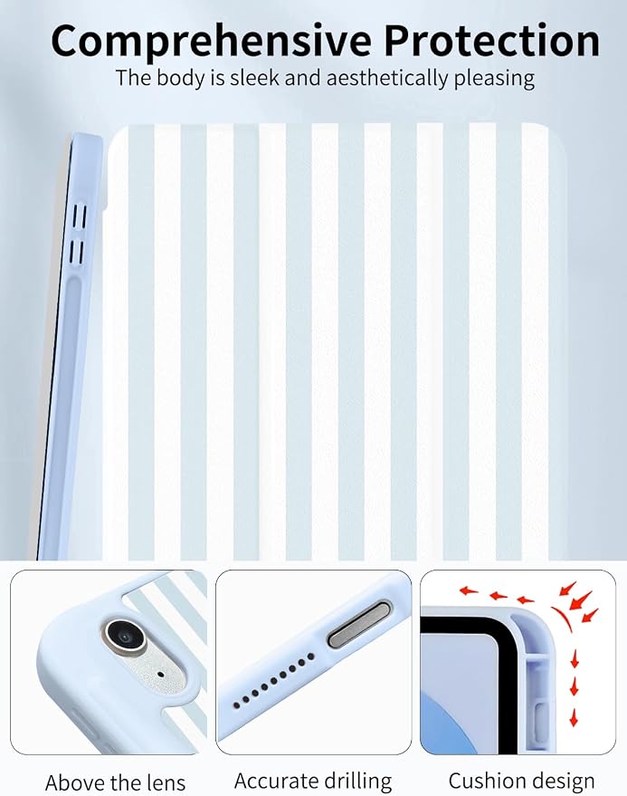 Case for iPad 9th/ 8th/ 7th Generation Case 10.2&amp10.5 Inch (2021/2020/2019 Release) Slim Lightweight Soft Trifold Back Cover with Pencil Holder &amp Auto Sleep/Wake CoverBeige Checkered
