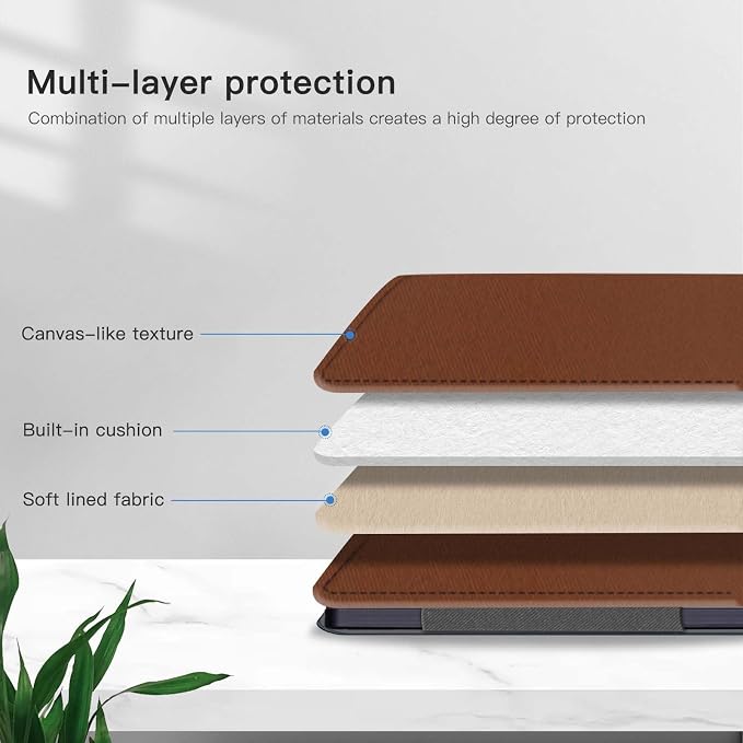 Tablet Case Cover for T-Mobile REVVL Tab 2 Android 15 Tablet 10.1 inchMulti-Viewing AnglesSlim Light Shell Stand Cover for T-Mobile REVVL Tab 2 with Hand Strap&amp Pencil HolderBrown