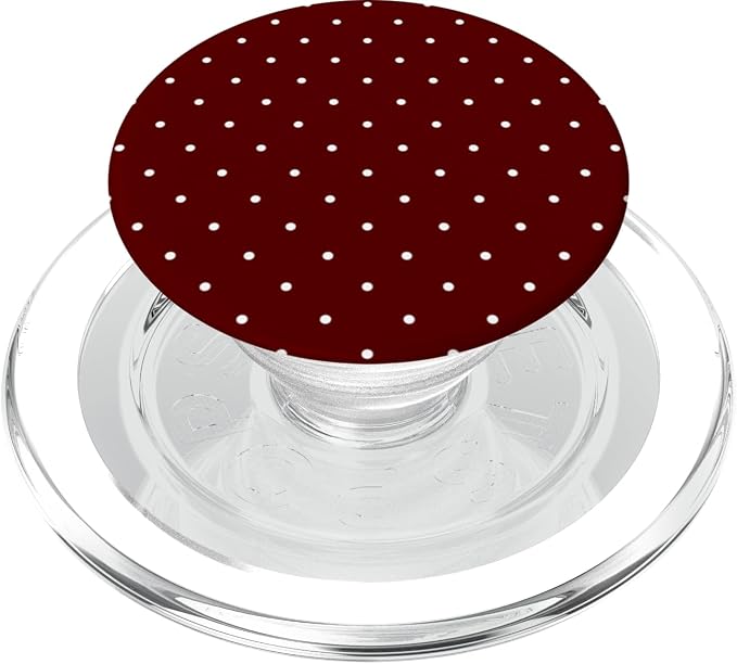 Maroon and White Polka Dot Aesthetic Cute Tiny Polkadot PopSockets PopWallet for MagSafe
