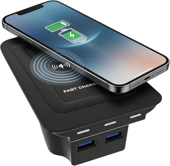 Wireless Phone Charger for Volvo S60 2020–2025 Qi Pad | Qi wireless fast charging Center console integration Dual USB charging ports Active cooling system