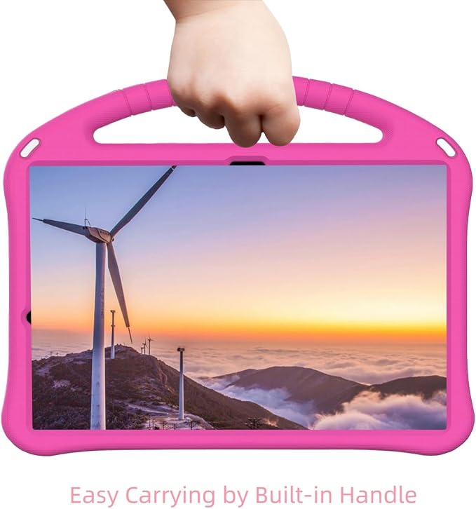 Tablet Case with Built-in Handle and Kickstand Kids Friendly Shockproof Cover Lightweight Compatible with Google Pixel 11 inch Black