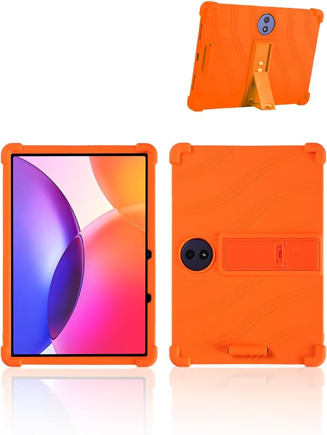 for TCL TAB A1 Plus Android 16 Tablet12.2 2.4K Ultra Clear Display Tablet Model CaseUYRUREL Soft Silicone Adjustable Stand Cover Lightweight Kids FriendlyBlack.