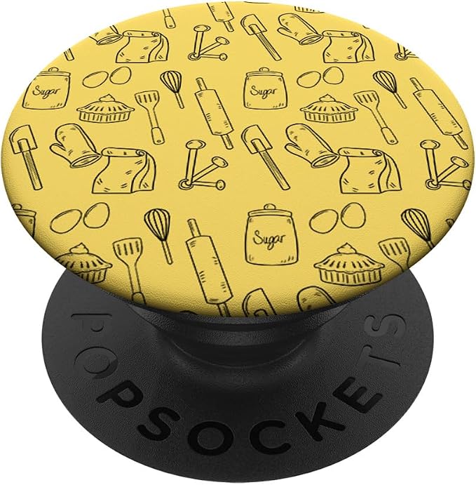 Baking Tools Ingredients Pattern Cute Pastry Chef Baker Gift PopSockets Swappable PopGrip