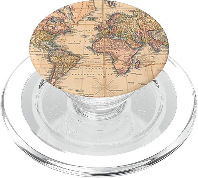 Vintage Travel World Map Design Travel Globe Background PopSockets Adhesive PopGrip