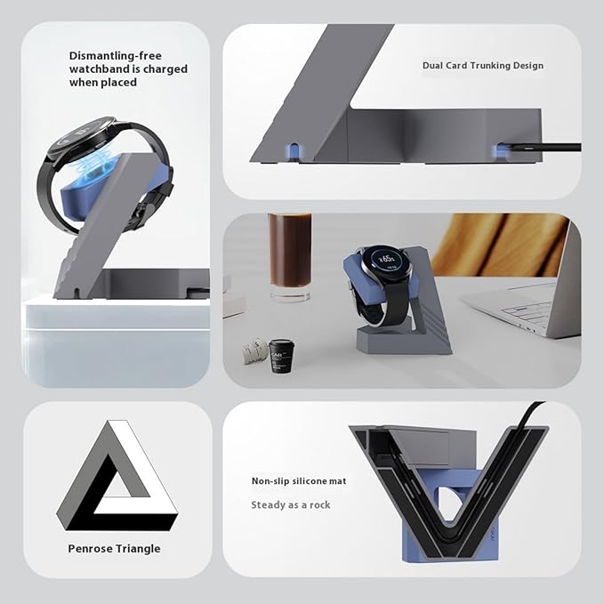 Antislip Silicone Charging Dock Stand for Watch Stable Holder for Workspaces Organization Neat Appearance Desk Accessory Nonslip Silicone Charging Base