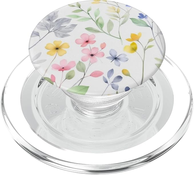 Pastel Watercolor Floral Pattern Flower PopSockets PopWallet for MagSafe
