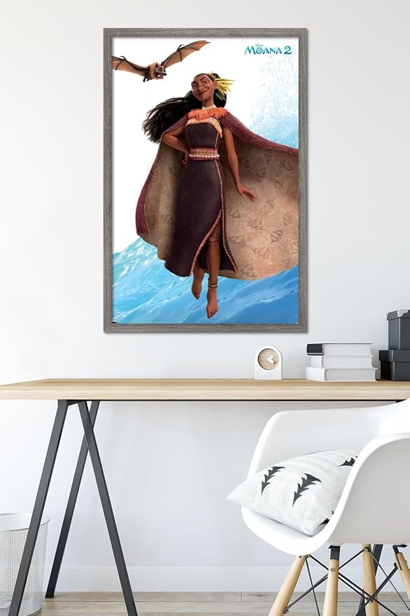 Trends International Disney Moana 2 - Matangi Wall Poster, 34L x 22.4W, Barnwood Framed Version