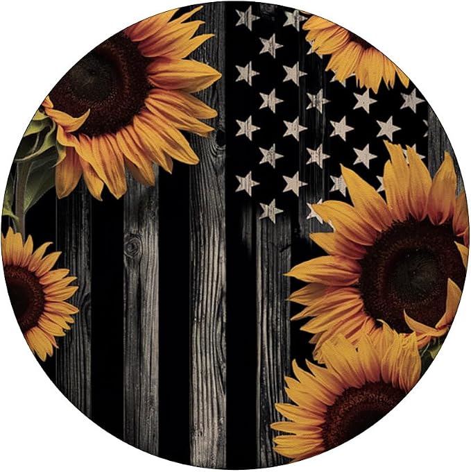 Rustic American Flag | Sunflower Country Design PopSockets Adhesive PopGrip
