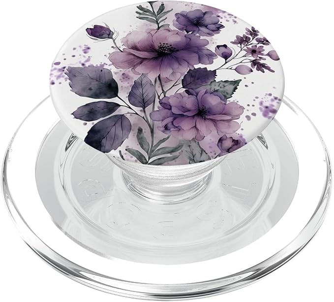 Purple Lavender Blossom Leaves Flower Floral Girly PopSockets Adhesive PopGrip