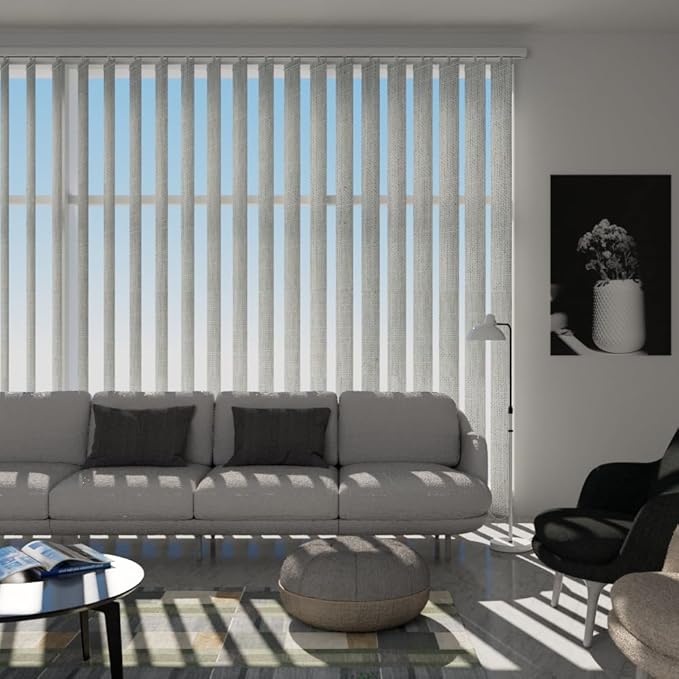 Blindify Motorized Vertical Blinds, Blackout Sliding Door Shades Vertical Shades Remote Control Customize, Grey
