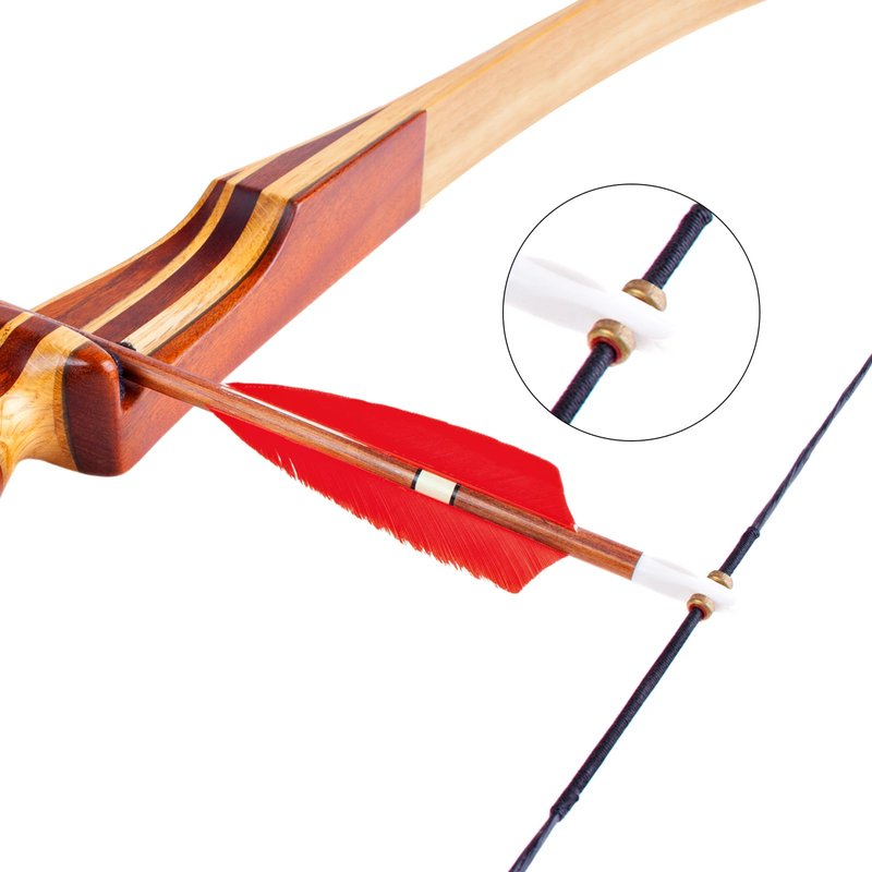 PATIKIL Bow String Replacement with 4 Nock Points for AMO 68", 14 Strands Traditional Long Bow Recurve Bowstring, Black