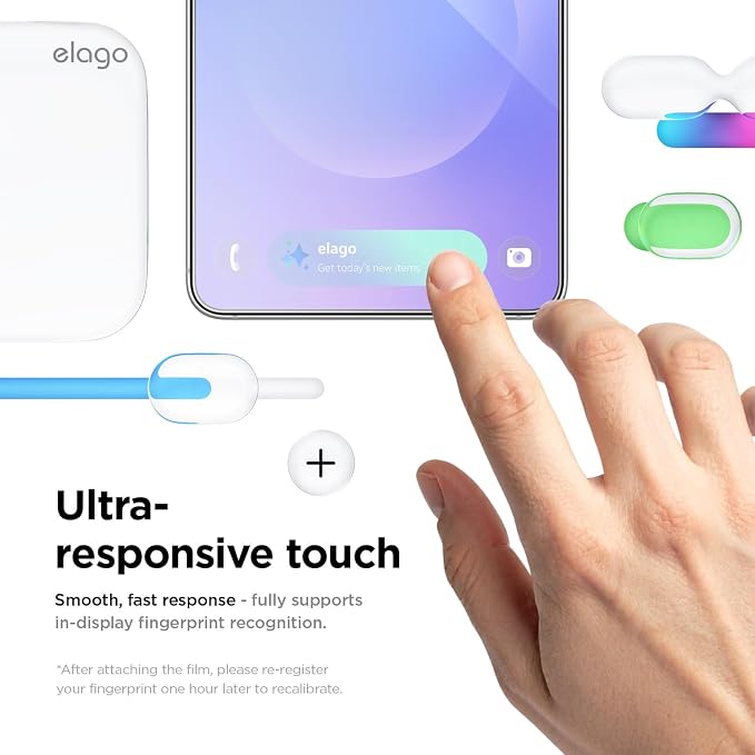 elago Tempered Glass+ Screen Protector for Samsung Galaxy S26 | Case Friendly 9H Surface Hardness Anti-Fingerprint Shatter-Proof Scratch Protection Bubble-Free