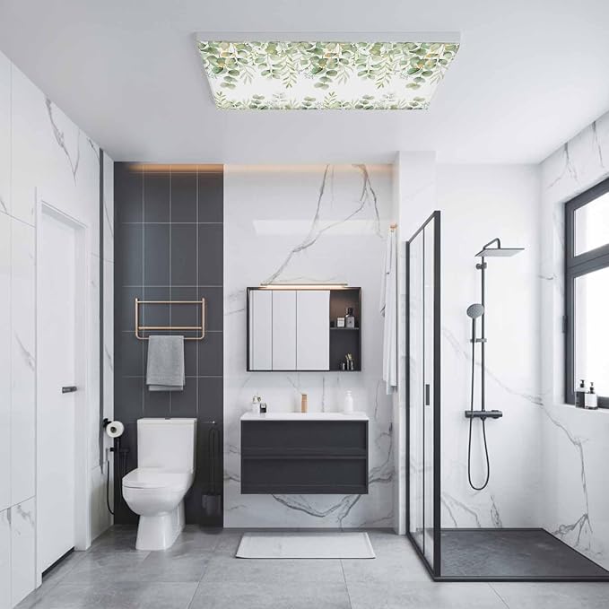 Fluorescent Light Covers for Ceiling Lights Sage Green Eucalyptus Leaves