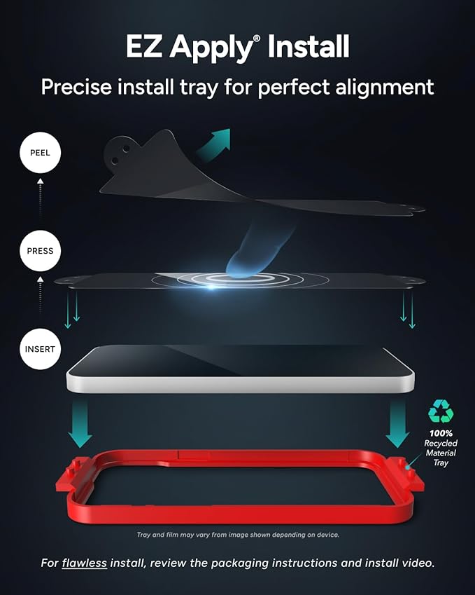 ZAGG Glass Elite Google Pixel 10a Screen Protector - 5x Stronger Aluminosilicate Protection Tempered Glass ClearPrint Technology Easy Install Case Friendly Sustainable Recycled Materials