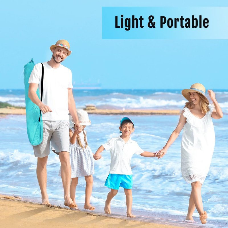 WhiteFang Deluxe Pop Up Beach Tent Sun Shade Shelter for 3-4/5-6 Person, UV Protection, Extendable Floor with 3 Ventilating Windows Plus Carrying Bag, Stakes, and Guy Lines