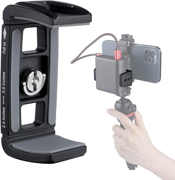 Power Bank Clamp HolderCamera Cagewith 1/4 ScrewCold Shoe MountPhone Holder Clip [Thick Case &amp Big Phones Friendly]Radar Detector Mount for Truck Compaitbale with Anker Power Bank