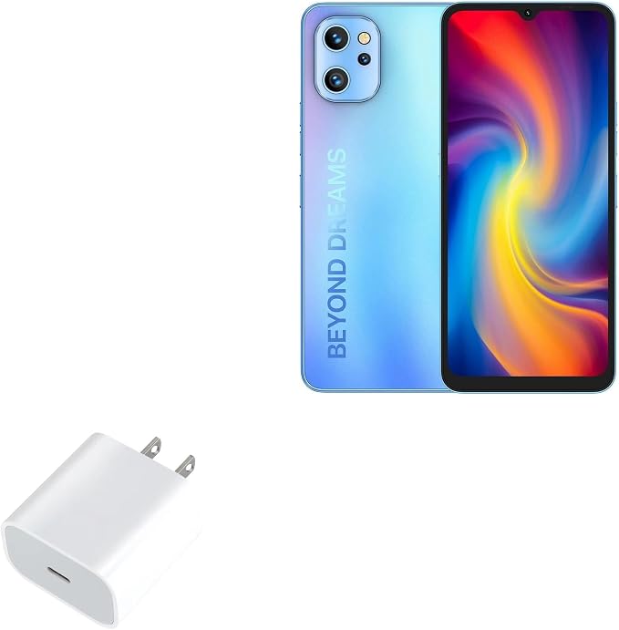 BoxWave Charger Compatible with Umidigi A13 - PD GAN miniCube (30W) 30W Tiny PD GAN Type-C Wall Charger - Winter White