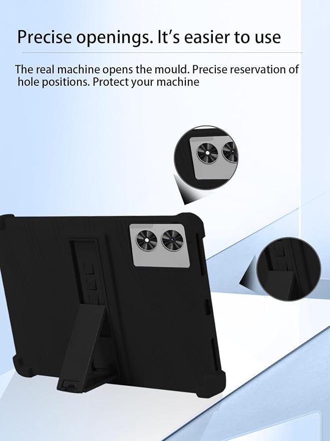 for Frameflow P11T Android 16 11-Inch TabletUYRUREL Skin-Friendly Soft Silicone Protective CaseFull Protection Against Drops and Scratcheswith Adjustable Viewing StandBlack.