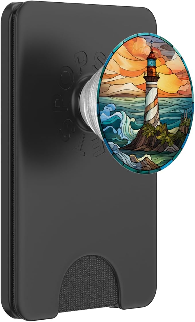 Stained Glass Lighthouse PopSockets Adhesive PopGrip