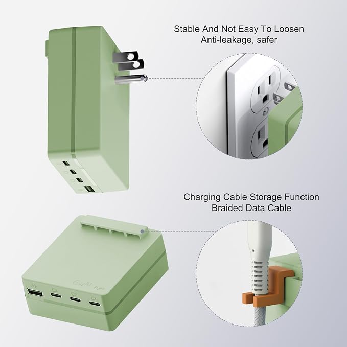 TAIFU 65W Flat USB C Slim Wall Charger with 4-Port Charging 3 MacBook Neo simultaneously. Fast Charging Block for iPhone 17 16 15 14/14 Pro/14 Pro Max Galaxy Pixel iPad Pro AirPods