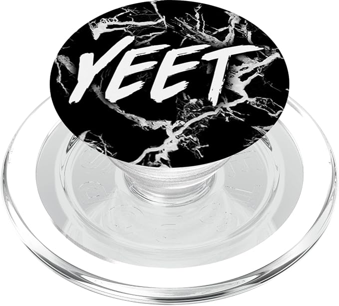 Cool Yeet Saying Design Funny Pop Up Gift for Kids on Black PopSockets Adhesive PopGrip