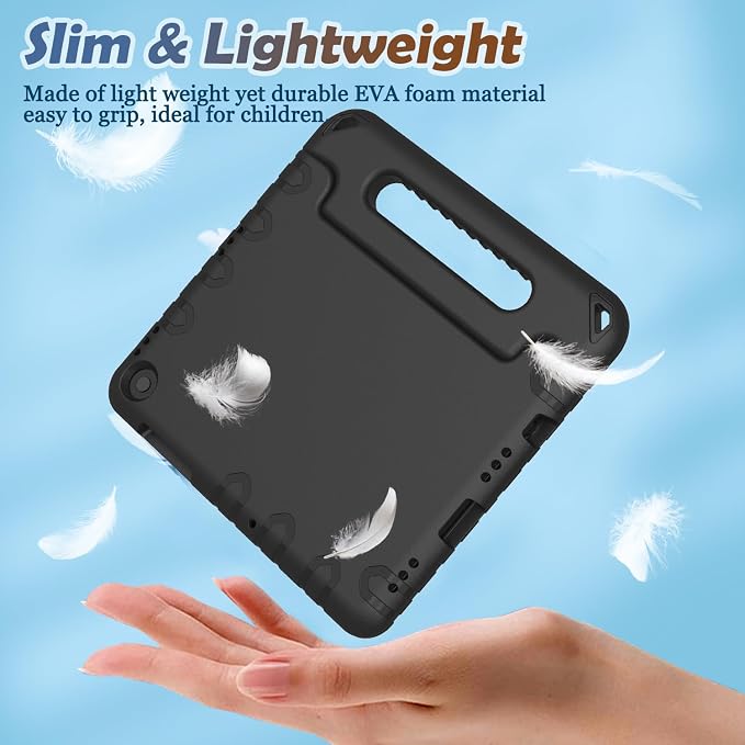 LTROP Shockproof Lightweight Convertible Handle Stand Case for Samsung Galaxy Tab A11 Plus 2025 / A9 Plus 11 Inch 2023 with Built-in Screen Protector Galaxy Tab A11+ / A9+ Case for Kids Black
