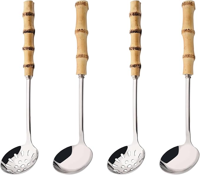Uniturcky 8 PCS Small Fork, 6.3 Inches Stainless Steel Dessert Forks with Bamboo Handle, Kitchen Flatware Cutlery Set, Use for Tasting Cakes Fruits and Appetizer, Mirror Polished