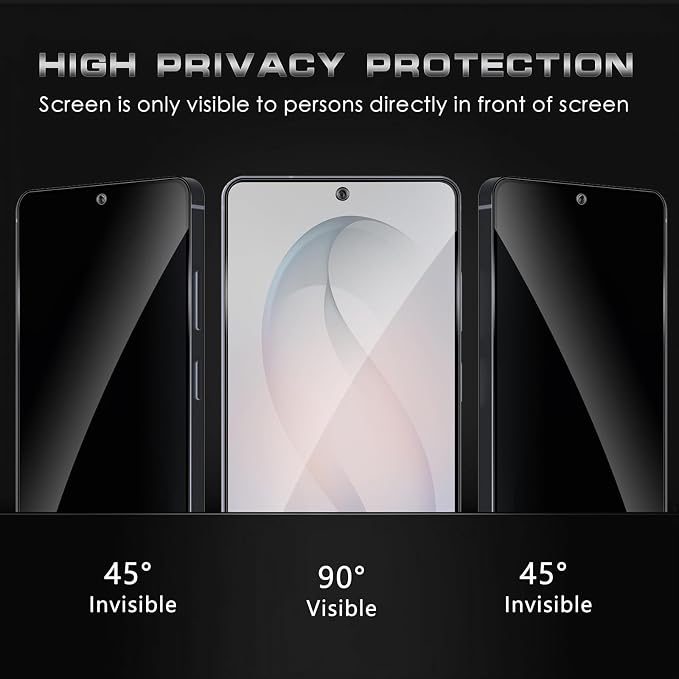 4 Pack Nothing Phone (3a) Pro 5G Privacy Screen Protector 2 Pack Privacy Tempered Glass Film and 2 Pack Camera Lens Protector Anti-Spy Protection for Nothing Phone (3a) Pro 5G Screen Protector