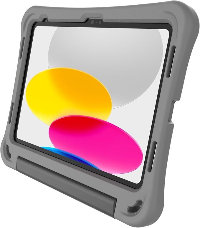 Brenthaven Bounce Rugged iPad Case Fits ONLY Apple 11th Gen 2025 &amp 10th Generation 2022 (10.9-inch) Drop Tested Cover - Gray
