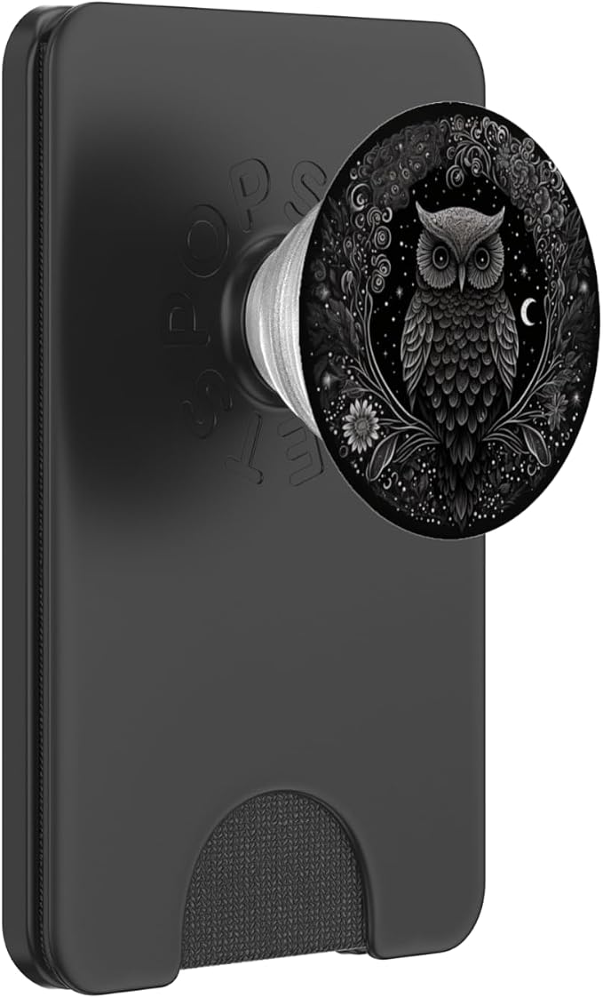 Cool Mandala Owl Illustration Unique Big Eyes Women Men Kids PopSockets Adhesive PopGrip