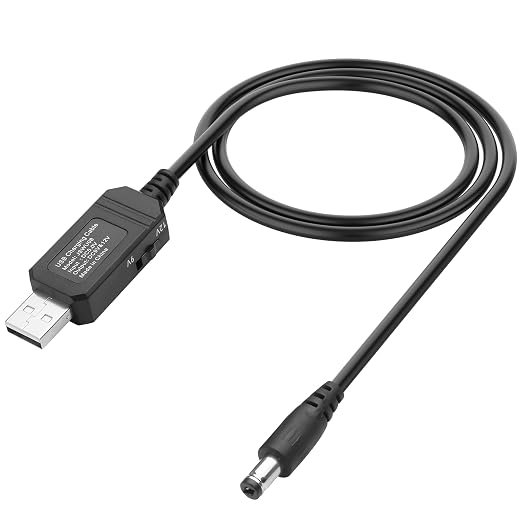 USB 5V to 9V/12V DC Step-up Cable5V U S B to DC5521 9V/12V Boost Power Cable with SwitchUSB-A to DC 5.5X2.1mm Voltage Boost Cablefor CameraRouterDashcam-3.28Ft (DC5.5X2.1)