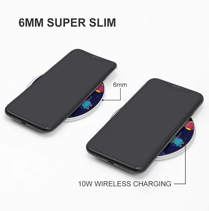 Colorful Owl Wireless Charger Portable Charging Pad | LightweightAll Smartphone