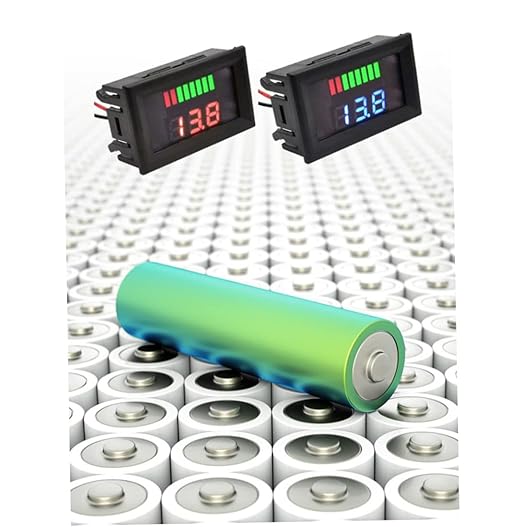 Battery Charge Level Indicator Universal Car Battery Capacity Meter Tester Checker 12v-60v Red Motorcycle Checker Auto Tester Fuel Gauge Indicator