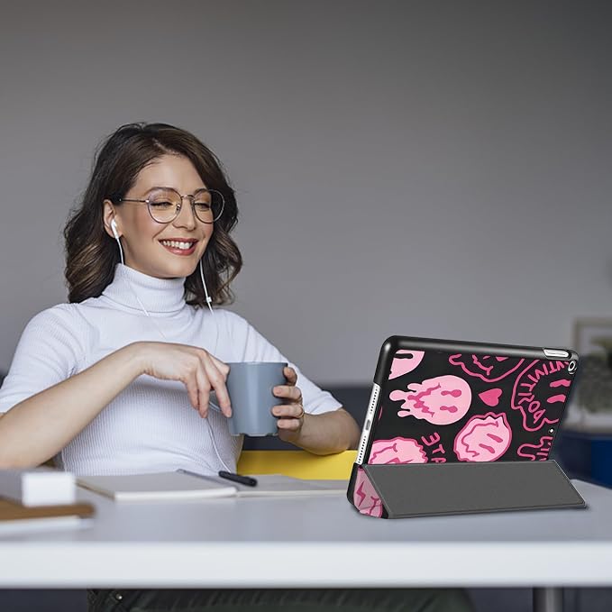 Compatible with iPad 10.2 inch Case 9th /8th /7th Generation Case (2021/2020/2019) Auto Sleep/Wake Cover Cute Abstract Aesthetic Preppy Women Girls-Black Bling Glitter Shiny Sparkly