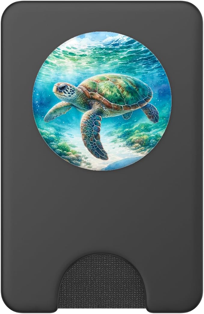 Green Sea Turtle Relaxing Watercolor for Sea Turtle Lovers PopSockets Adhesive PopGrip