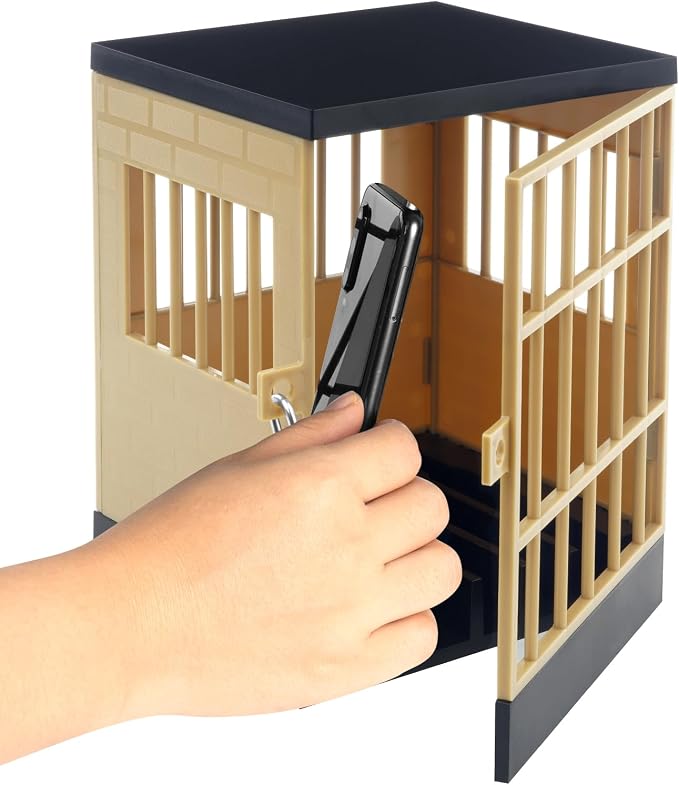 Gemaxvoled Cell Phone Jail Lock Box Mobile Phones Prison Lockable Cage for Classroom Family Time Party