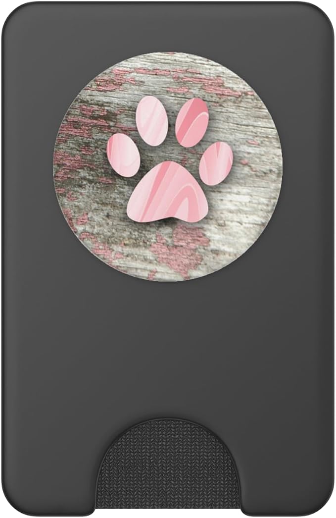 Cell Phone Holder Pop Out Knob Dog Paw Print Light Pink Cute PopSockets Adhesive PopGrip