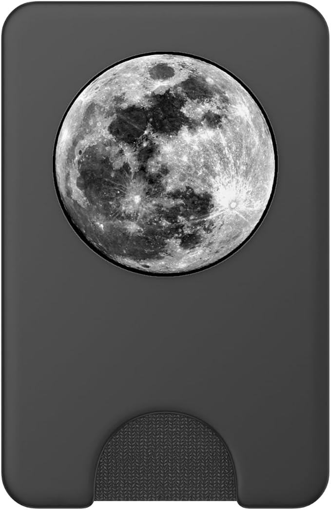 Moon Space: Full Moon Lunar Grey Phone Holder Knob PopSockets Adhesive PopGrip