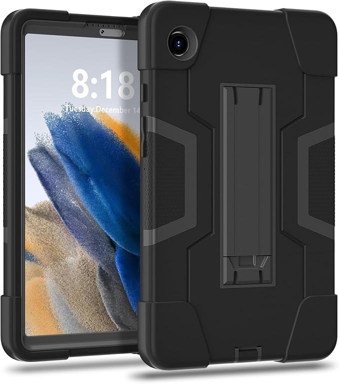 case for Galaxy Tab A9 8.7 2023 Case Hard PC Soft Silicone Kickstand Rugged Heavy Duty High Impact Protective Case for Samsung Galaxy Tab A9 8.7 Inch 2023 SM-X110 SM-X115 Black