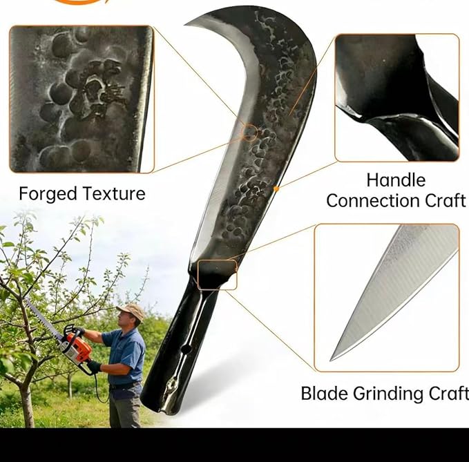 Machete Billhook Sickle Knife for Yard Work Machete for Cutting Trees Machetes Sickle Heavy Duty Machete for clearing Brush Garden Tools AxeConstruction Blade Outdoor……